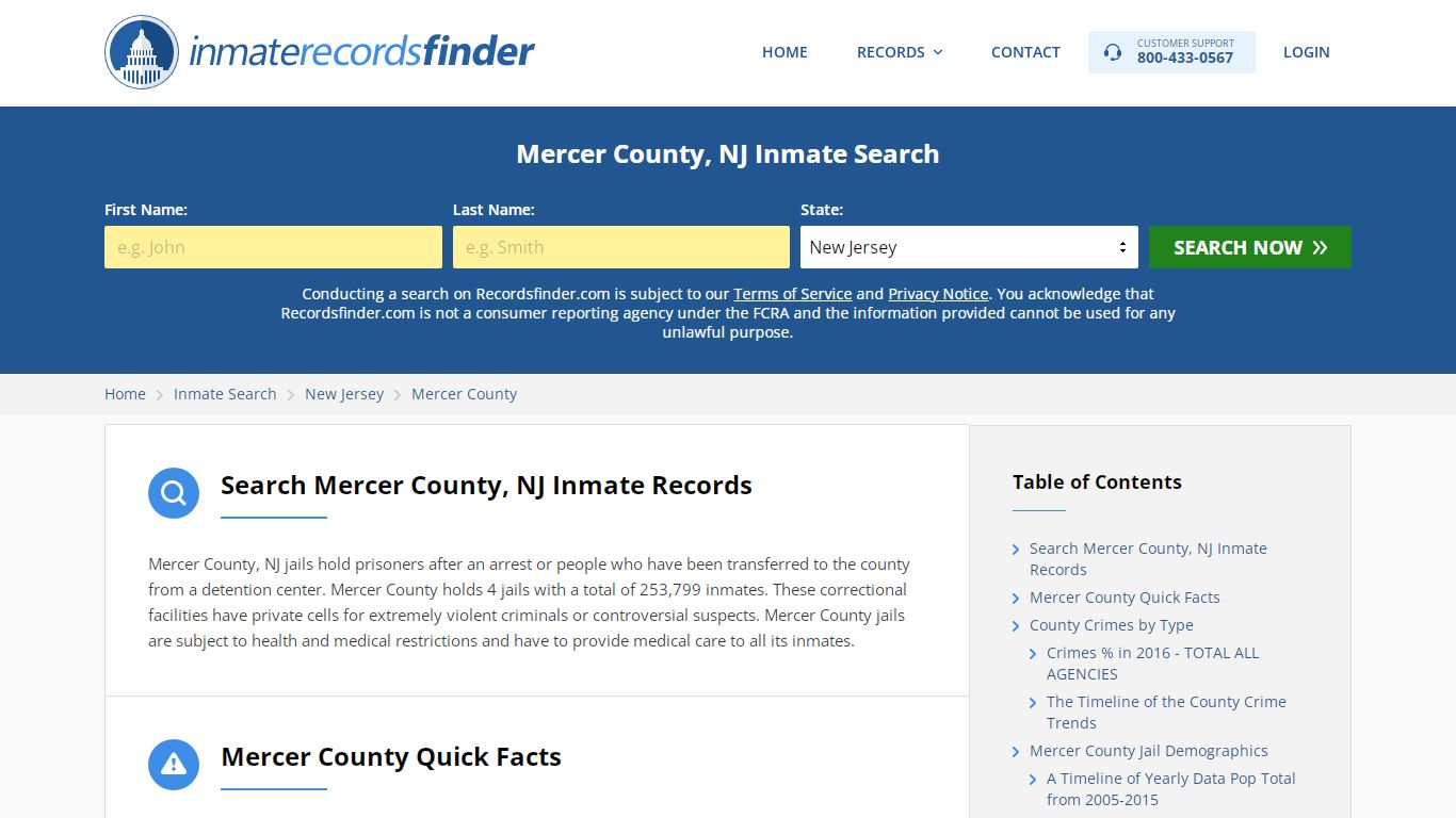 Mercer County, NJ Inmate Lookup & Jail Records Online