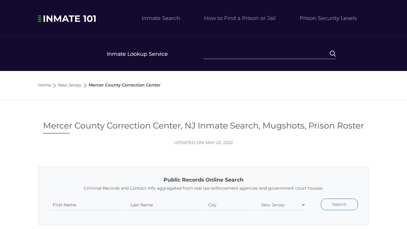Mercer County Correction Center, NJ Inmate Search ...